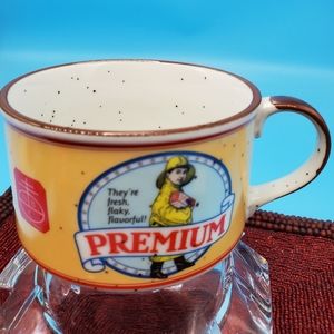Vtg Nabisco Premium Crackers Soup Bowl Mug Cup Advertising 1991 (C14)